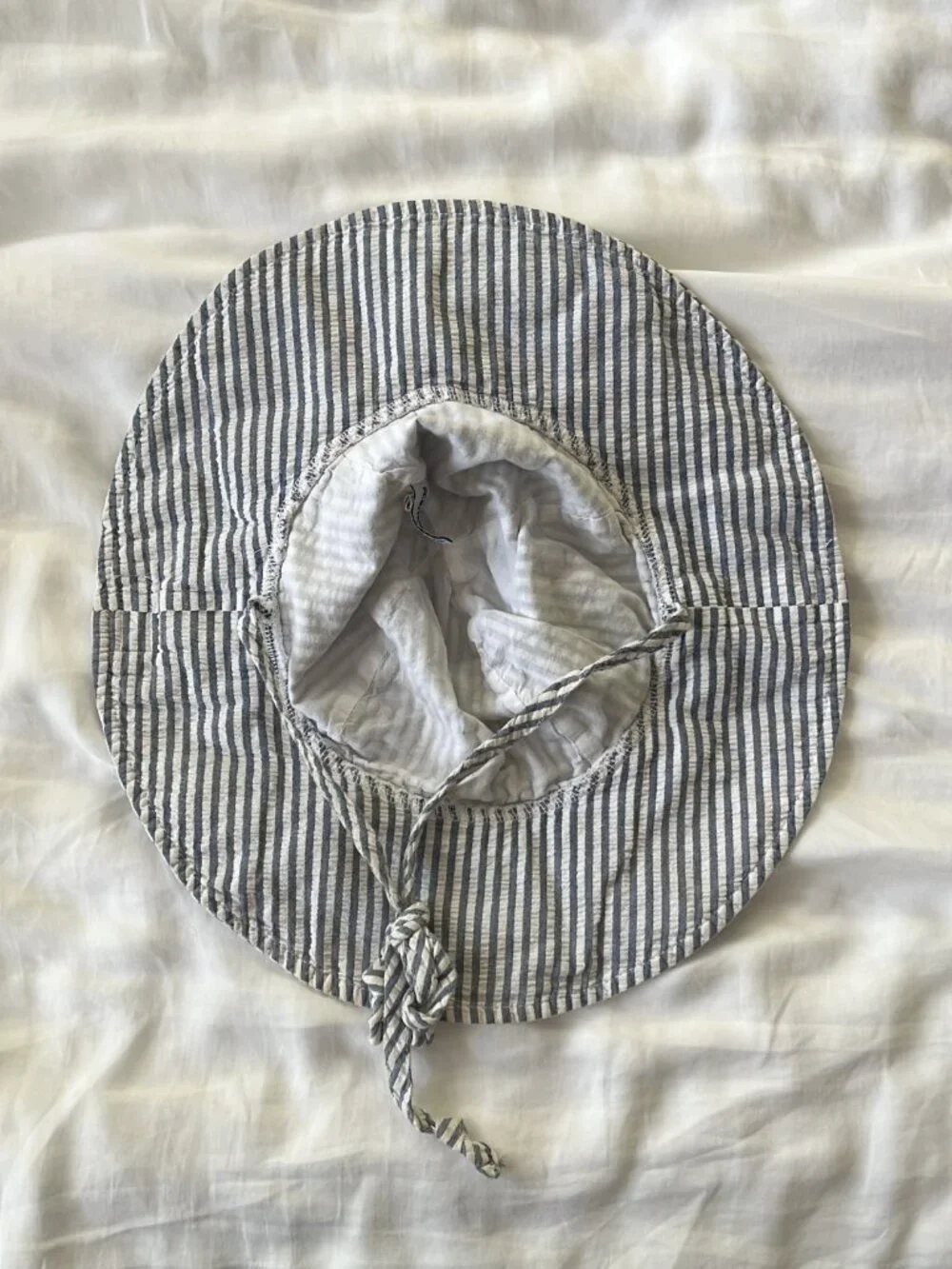 Flap Happy Seersucker Floppy Hat, XL